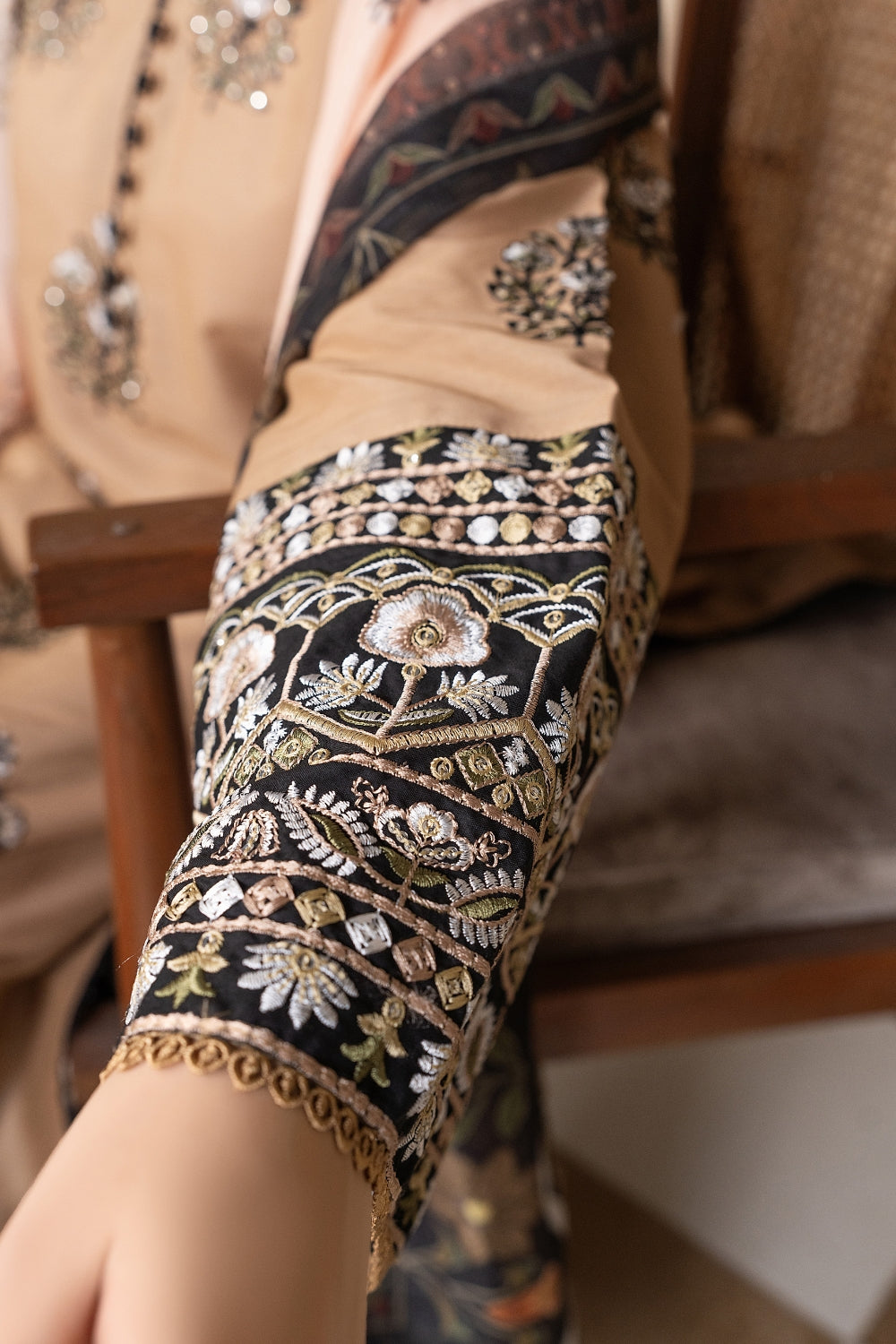 Beige Embroidered | 3 PCS