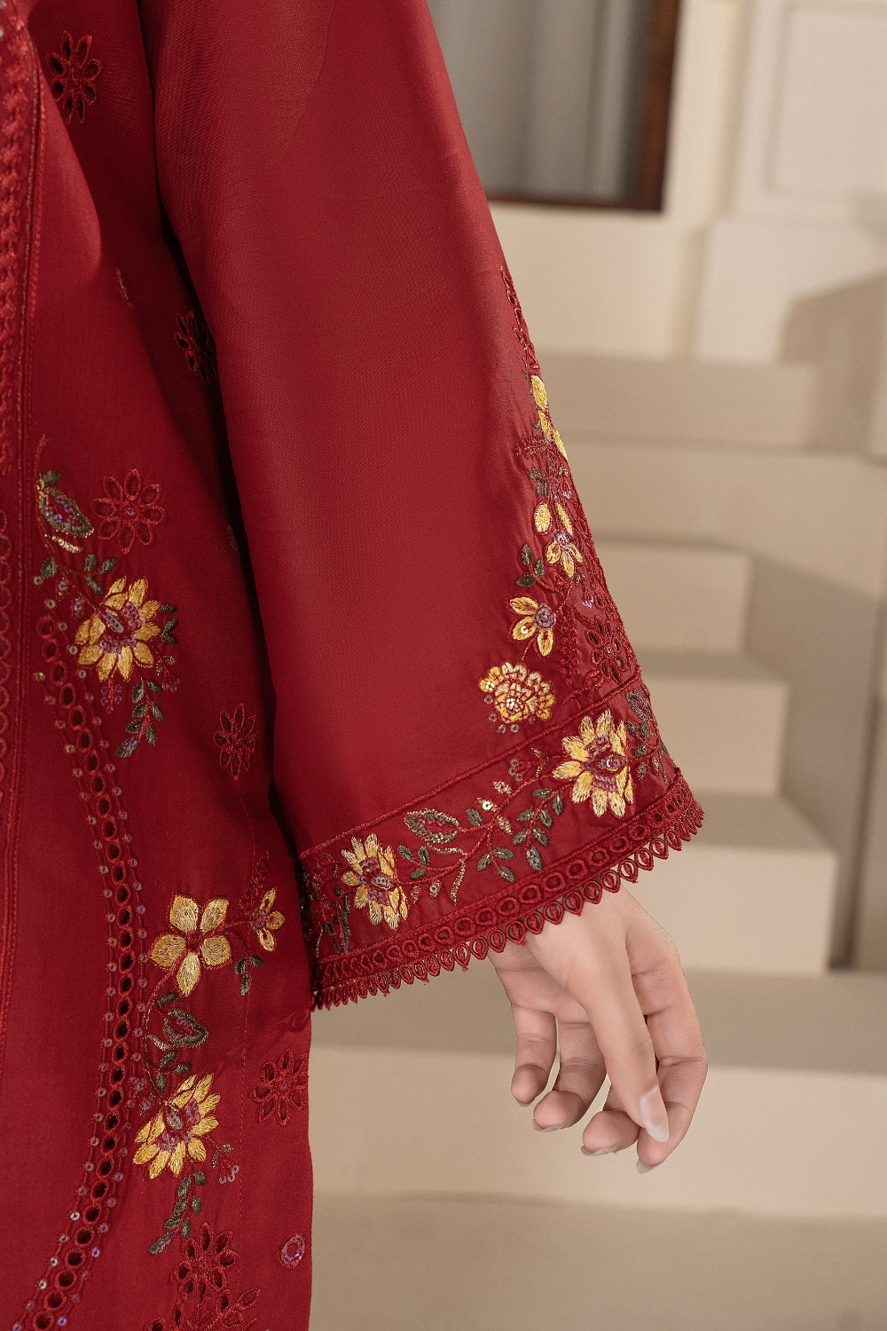 Maroon Embroidered | 3 PCS