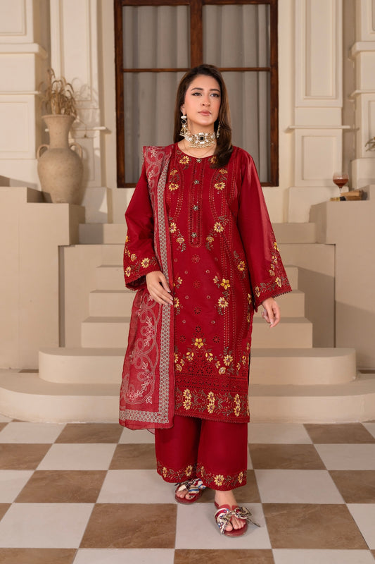 Maroon Embroidered | 3 PCS