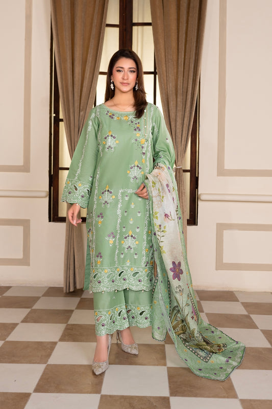 Sage Green Embroidered | 3 PCS