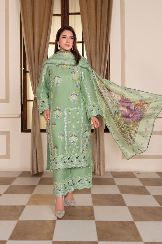 Sage Green Embroidered | 3 PCS