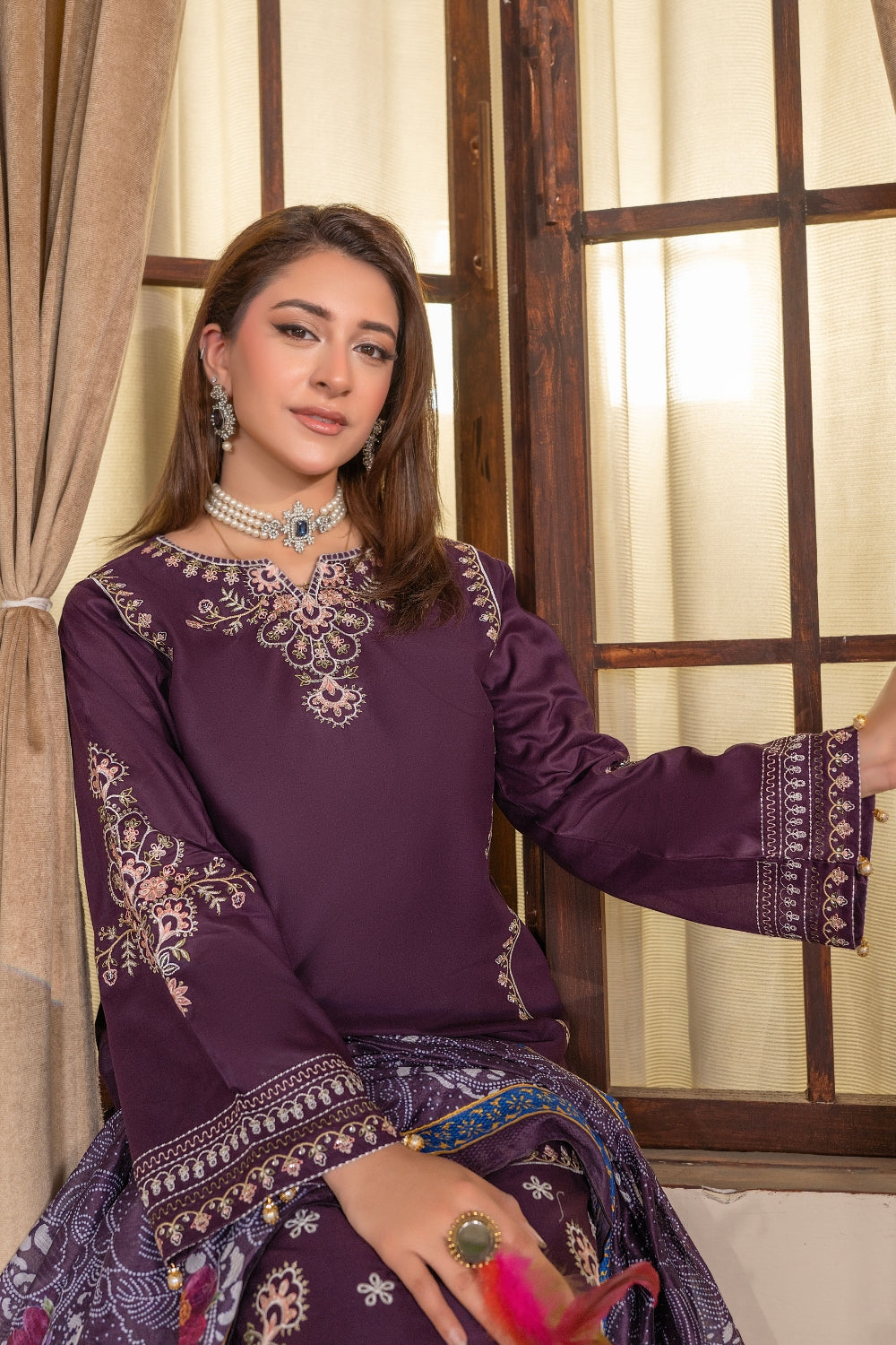 Purple Embroidered | 3 PCS