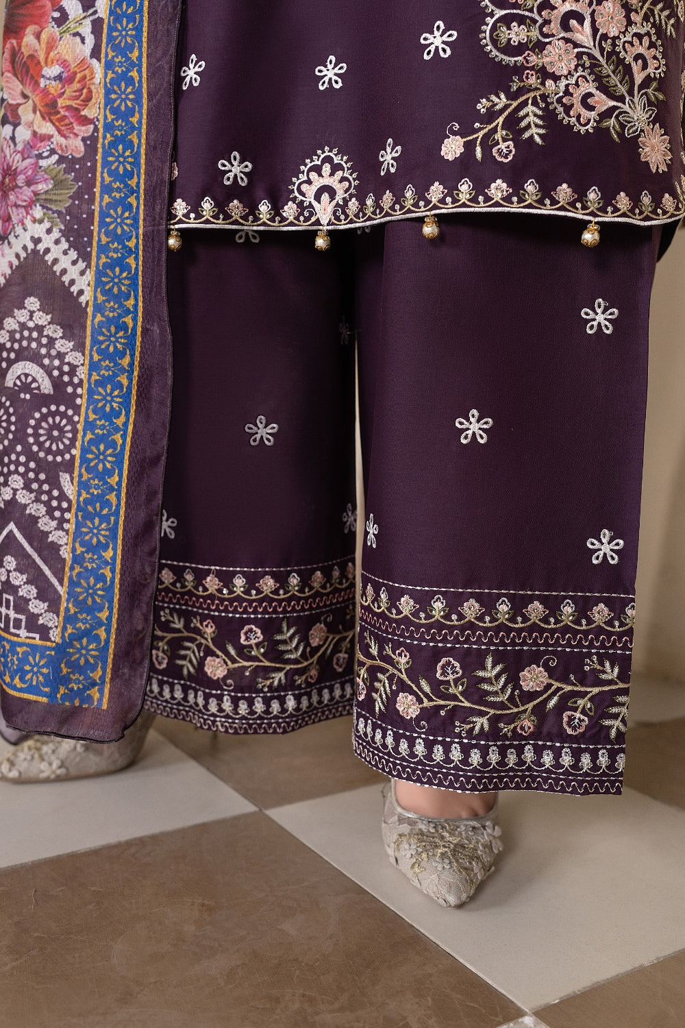 Purple Embroidered | 3 PCS