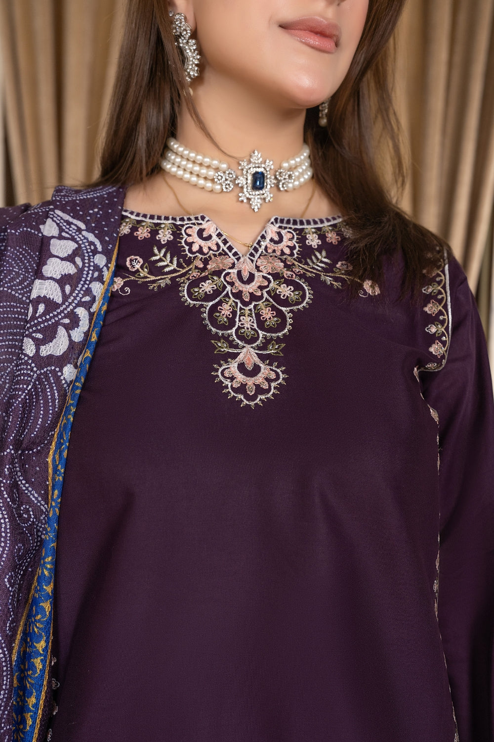 Purple Embroidered | 3 PCS