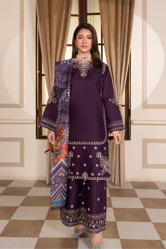 Purple Embroidered | 3 PCS
