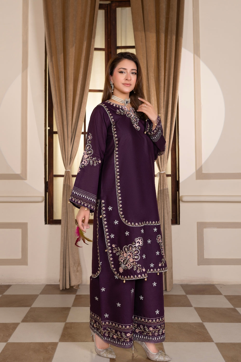 Purple Embroidered | 3 PCS