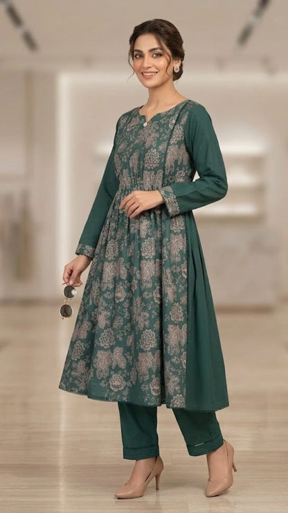Emerald Embroidered 2-Piece
