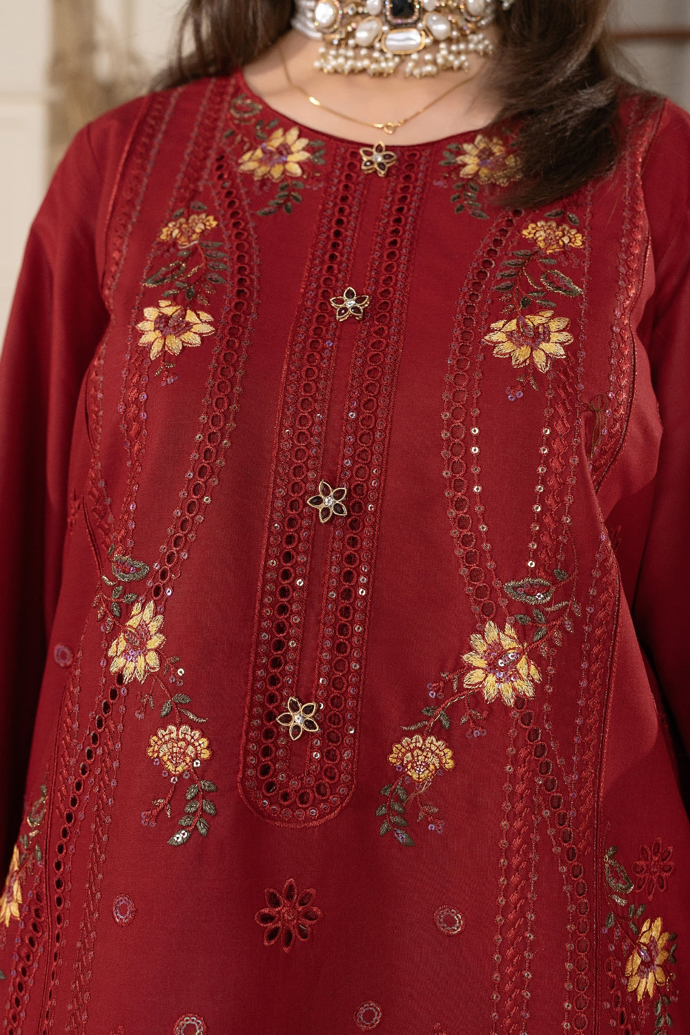 Maroon Embroidered | 3 PCS