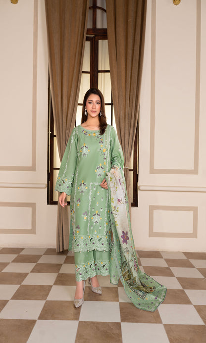 Sage Green Embroidered 3-Piece